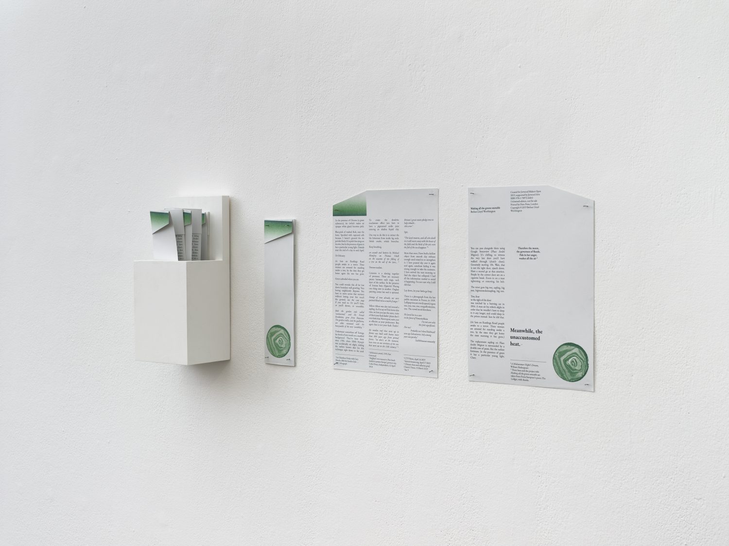 Making all the greens unstable, Jerwood Makers Open, Bethan Lloyd Worthington