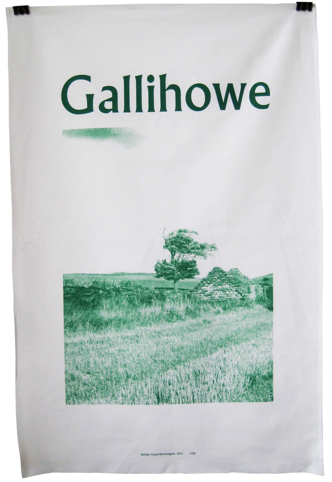 Gallihowe teatowel - Screenprinted on cotton. A souvenir of a place that no longer exists.